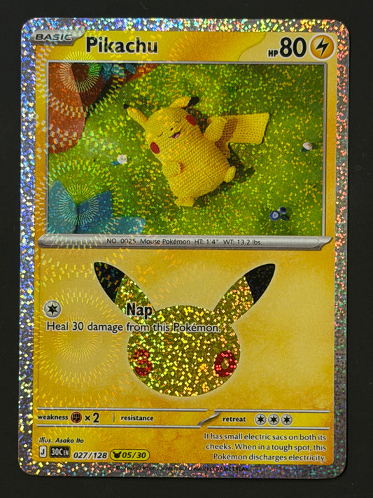 027/128 Pikachu - Pokémon 30th Celebration Pikachu Rare