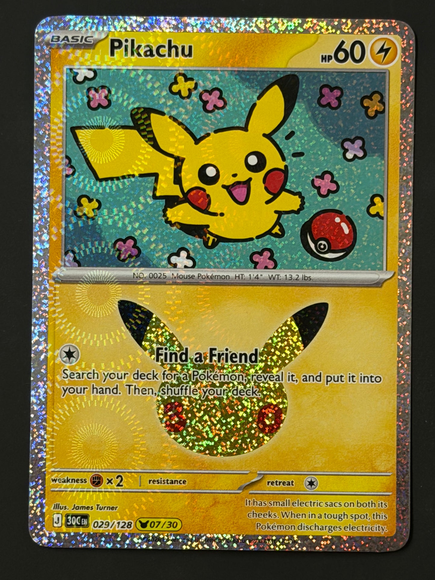 029/128 Pikachu - Pokémon 30th Celebration Pikachu Rare
