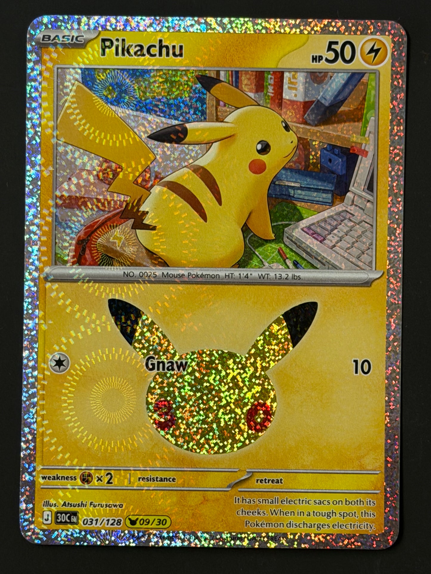 031/128 Pikachu - Pokémon 30th Celebration Pikachu Rare