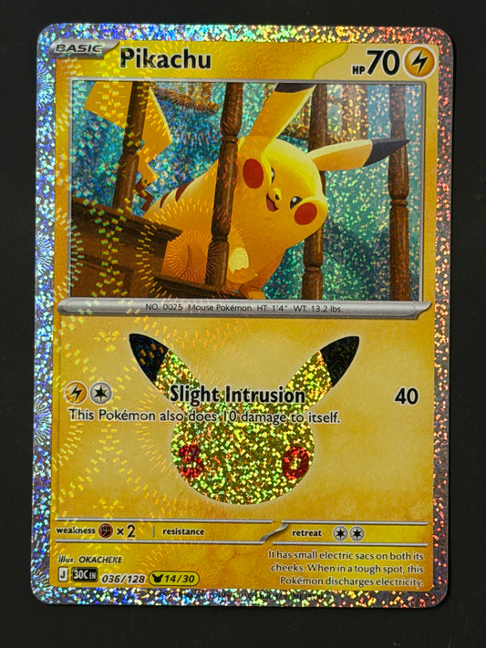 036/128 Pikachu - Pokémon 30th Celebration Pikachu Rare