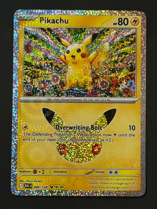 040/128 Pikachu - Pokémon 30th Celebration Pikachu Rare