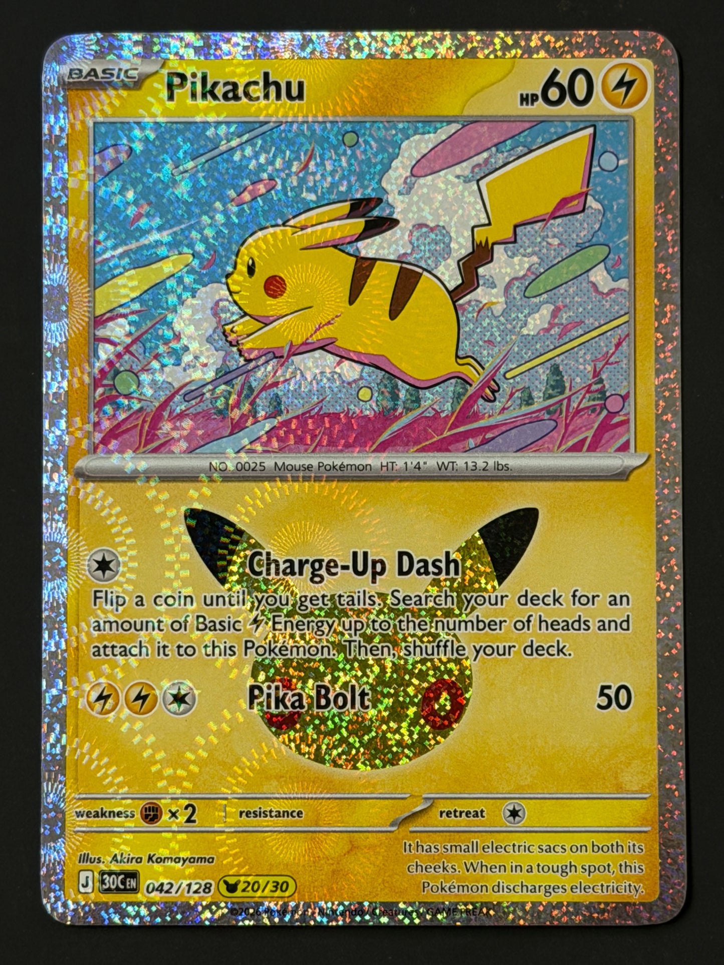 042/128 Pikachu - Pokémon 30th Celebration Pikachu Rare