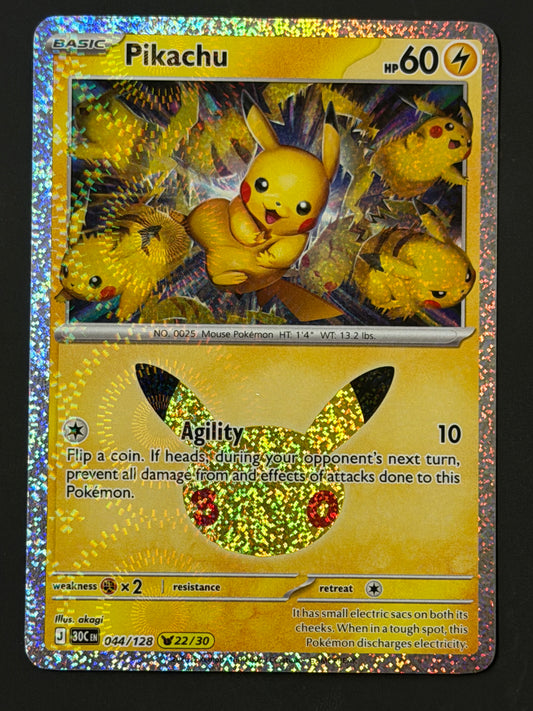 044/128 Pikachu - Pokémon 30th Celebration Pikachu Rare
