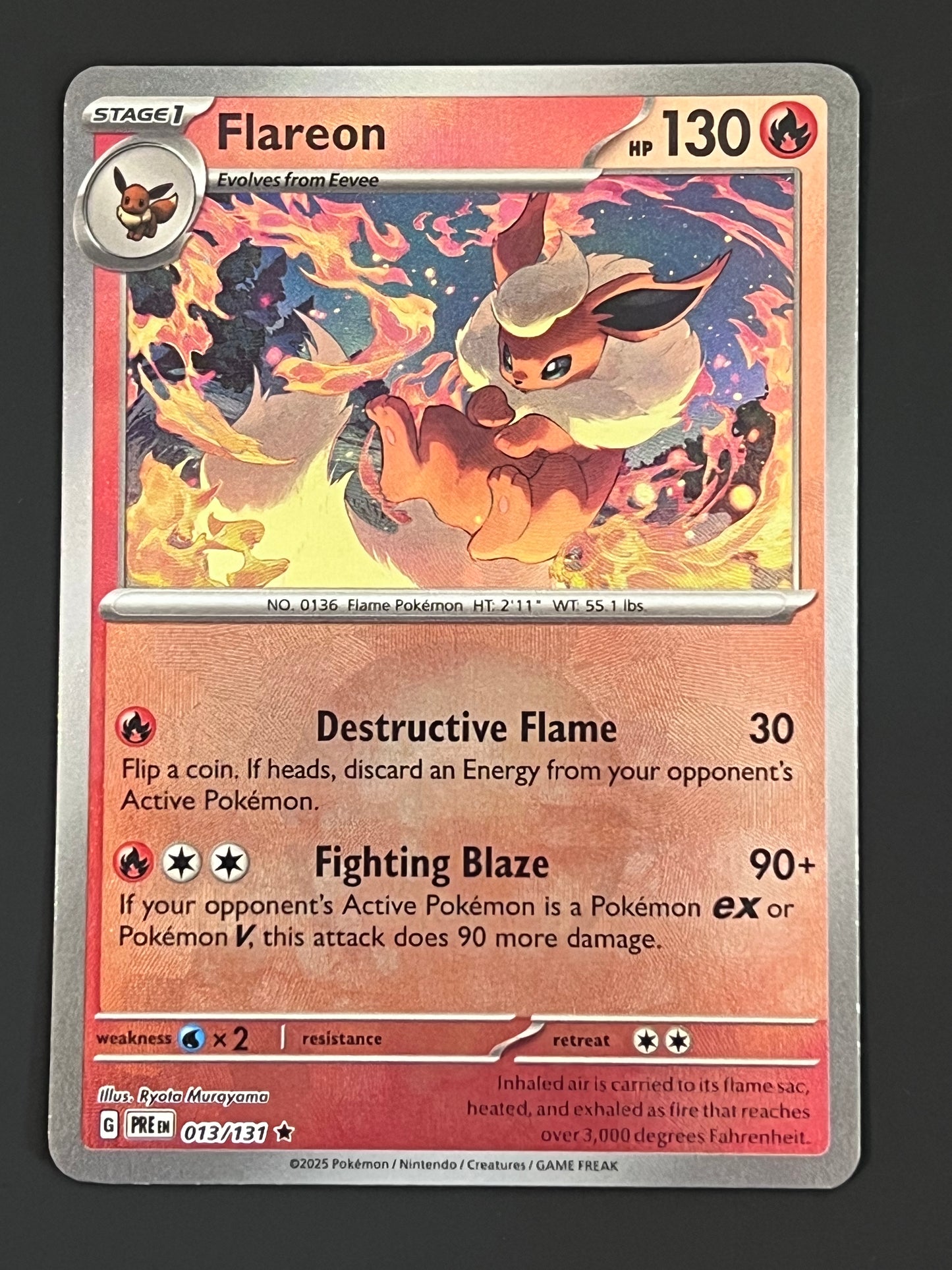 013/131 Flareon - Pokémon Prismatic Evolutions Rare Reverse POKEBALL