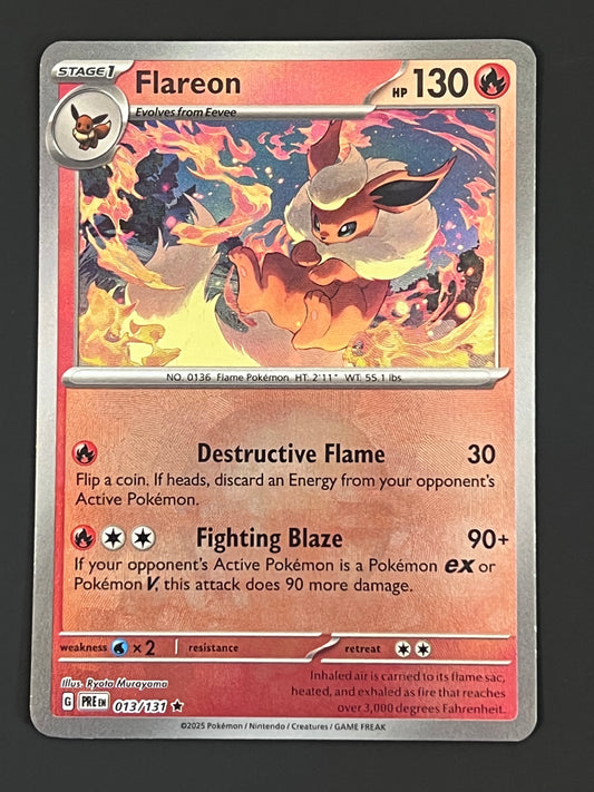013/131 Flareon - Pokémon Prismatic Evolutions Rare Reverse POKEBALL