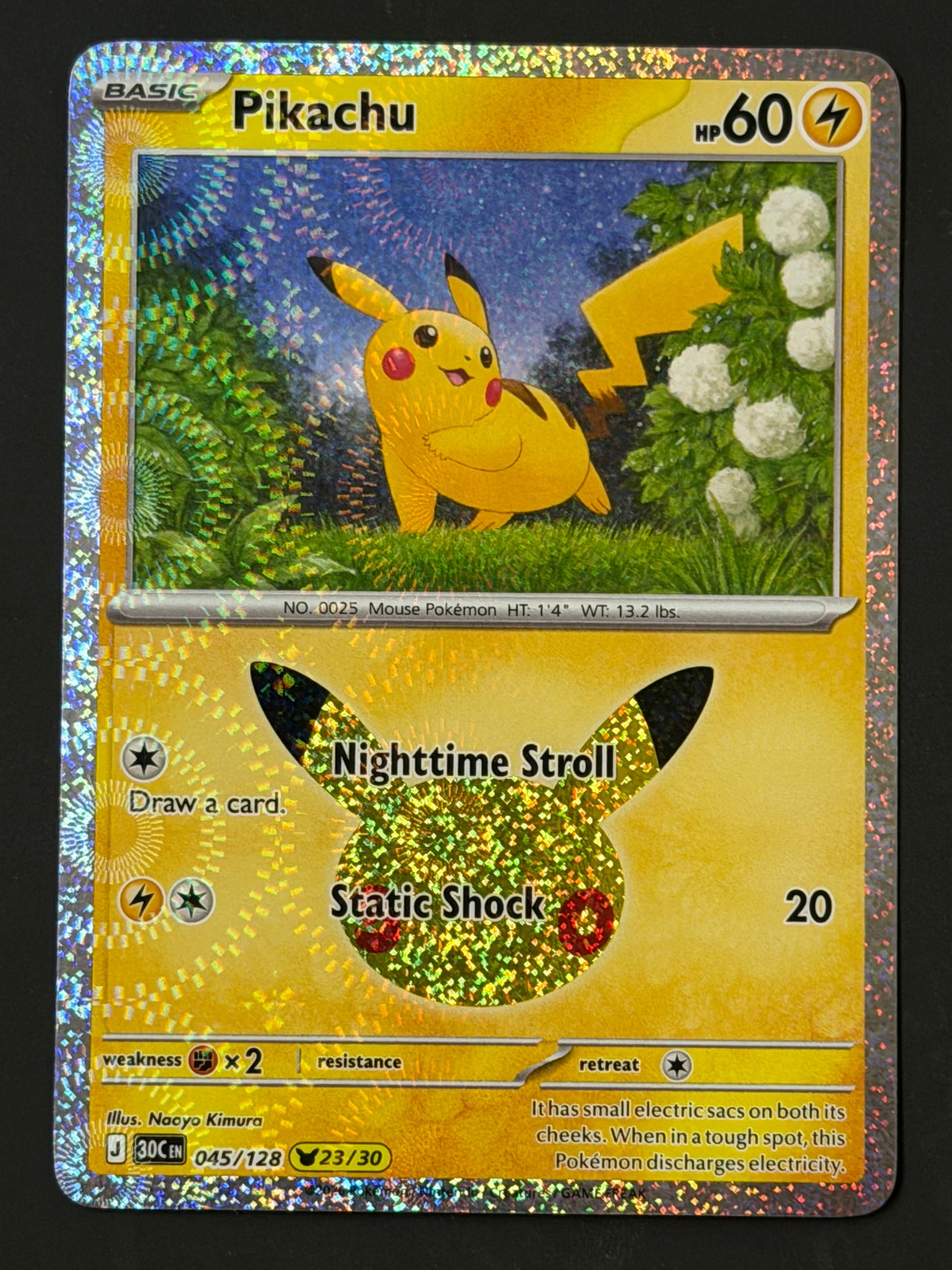 045/128 Pikachu - Pokémon 30th Celebration Pikachu Rare