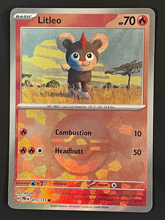 015/131 Litleo - Pokémon Prismatic Evolutions Common Reverse POKEBALL