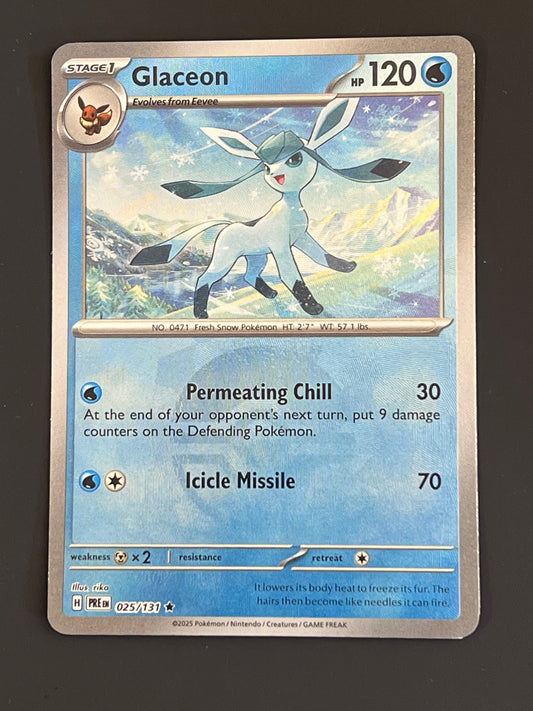 025/131 Glaceon - Pokémon Prismatic Evolutions Rare Reverse POKEBALL