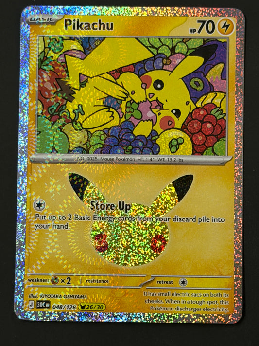 048/128 Pikachu - Pokémon 30th Celebration Pikachu Rare