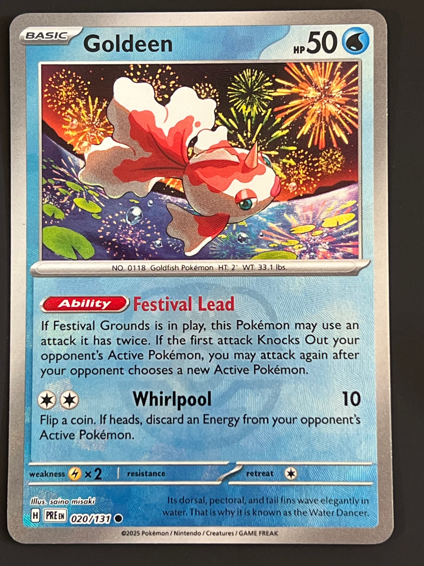 020/131 Goldeen - Pokémon Prismatic Evolutions Common Reverse MASTERBALL