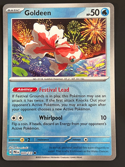 020/131 Goldeen - Pokémon Prismatic Evolutions Common Reverse MASTERBALL
