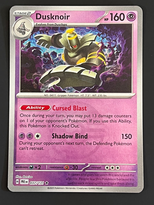 037/131 Dusknoir - Pokémon Prismatic Evolutions Rare Reverse POKEBALL