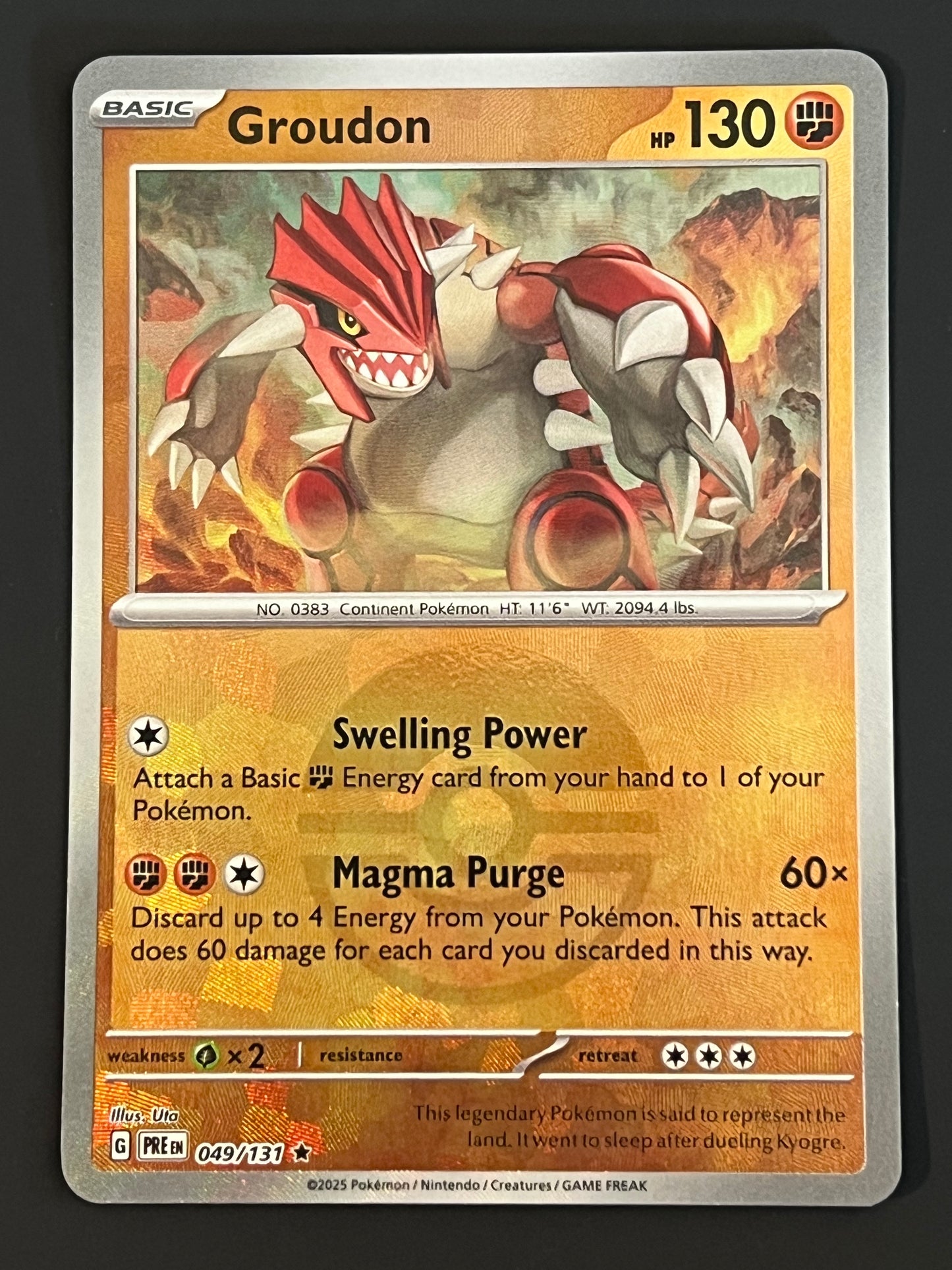 049/131 Groudon - Pokémon Prismatic Evolutions Rare Reverse POKEBALL