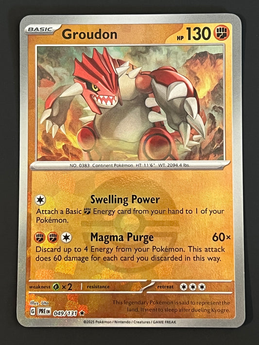 049/131 Groudon - Pokémon Prismatic Evolutions Rare Reverse POKEBALL