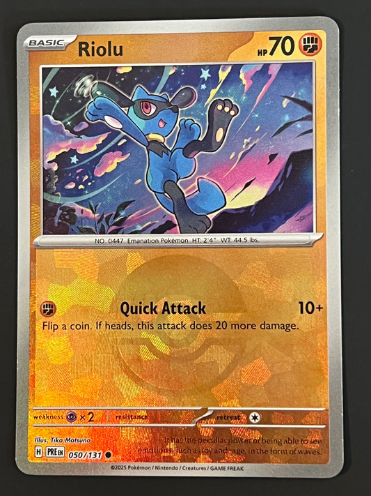 050/131 Riolu - Pokémon Prismatic Evolutions Common Reverse POKEBALL