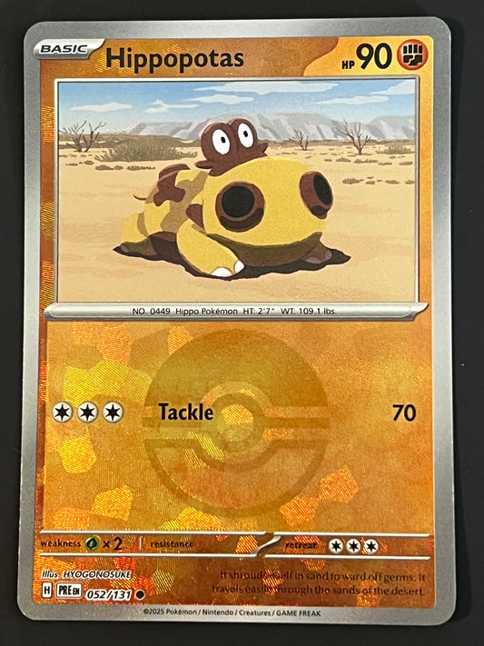 052/131 Hippopotas - Pokémon Prismatic Evolutions Common Reverse POKEBALL