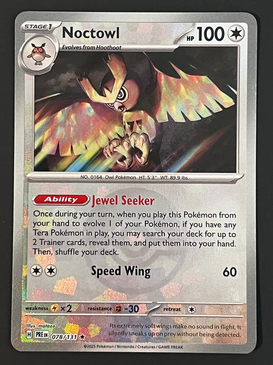 078/131 Noctowl - Pokémon Prismatic Evolutions Rare Reverse POKEBALL