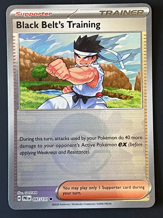 097/131 Black Belt’s Training - Pokémon Prismatic Evolutions Common Reverse POKEBALL