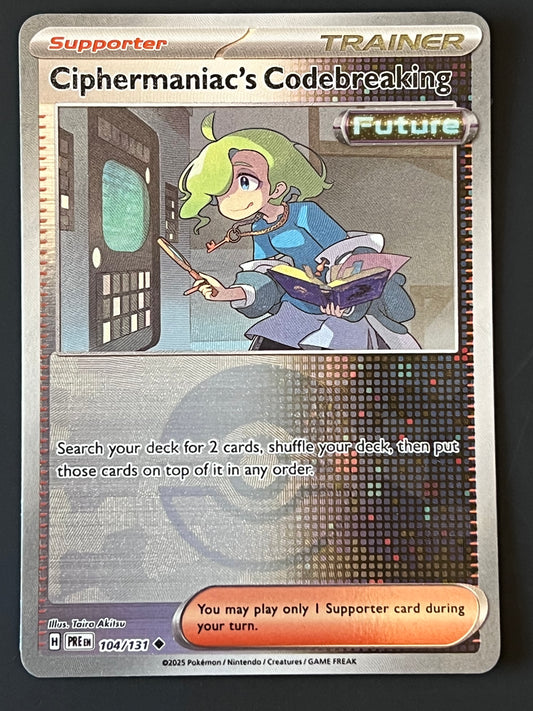 104/131 Ciphermaniac’s Codebreaking - Pokémon Prismatic Evolutions Uncommon Reverse POKEBALL