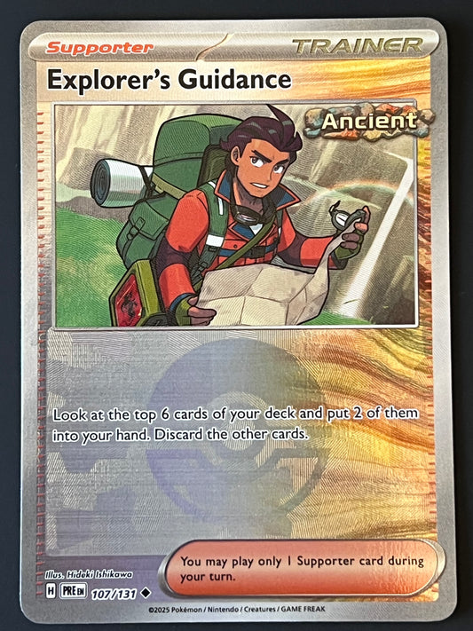 107/131 Explorer’s Guidance - Pokémon Prismatic Evolutions Uncommon Reverse POKEBALL