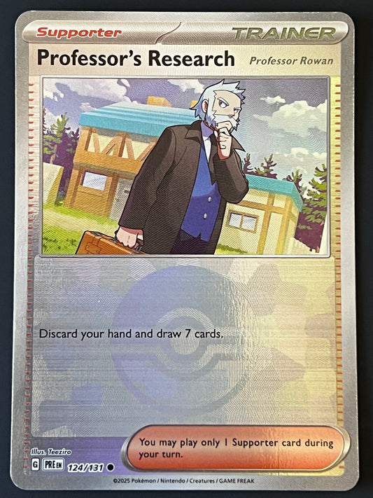 124/131 Professor’s Research - Pokémon Prismatic Evolutions Common Reverse POKEBALL
