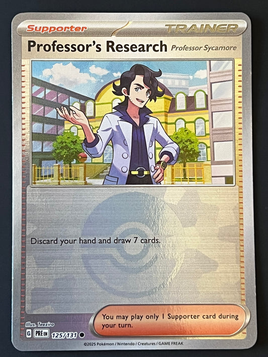 125/131 Professor’s Research - Pokémon Prismatic Evolutions Common Reverse POKEBALL