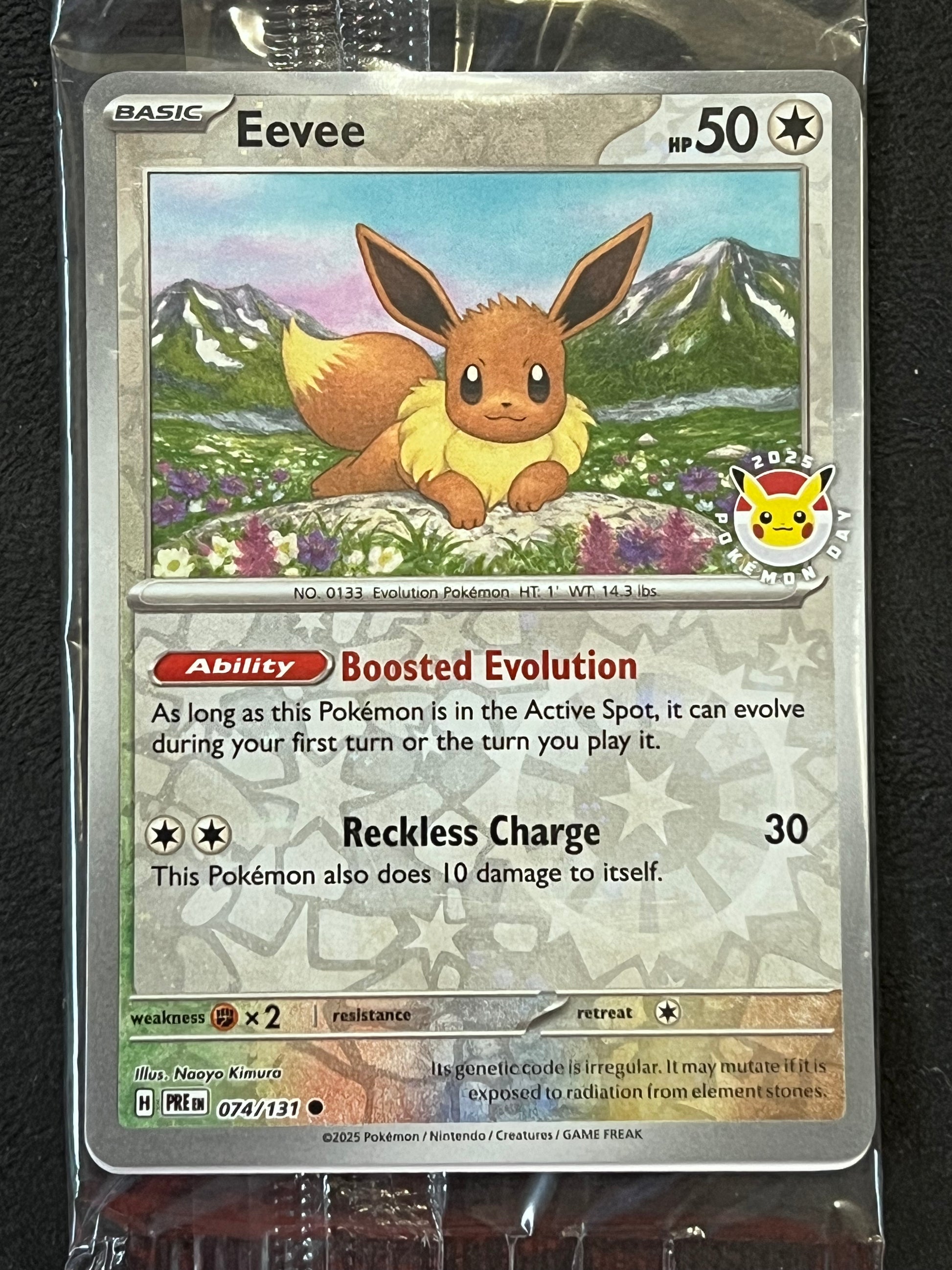 074/131 Eevee (STAMPED) (SEALED) - 2025 Pokmon Day Holo Promo Jarvvos 074/131 Eevee (STAMPED) (SEALED) - 2025 Pokmon Day Holo Promo Jarvvos