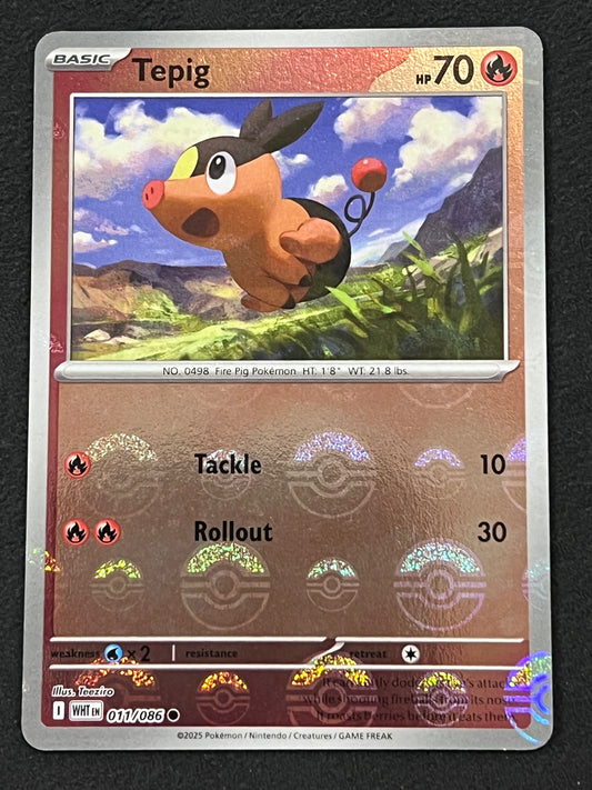 011/086 Tepig - Pokémon White Flare Common Reverse POKEBALL