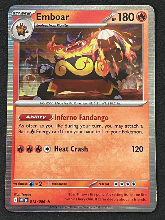 013/086 Emboar - Pokémon White Flare Rare Holo