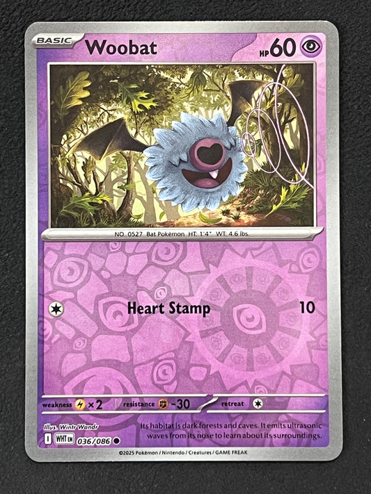 036/086 Woobat - Pokémon White Flare Common Reverse