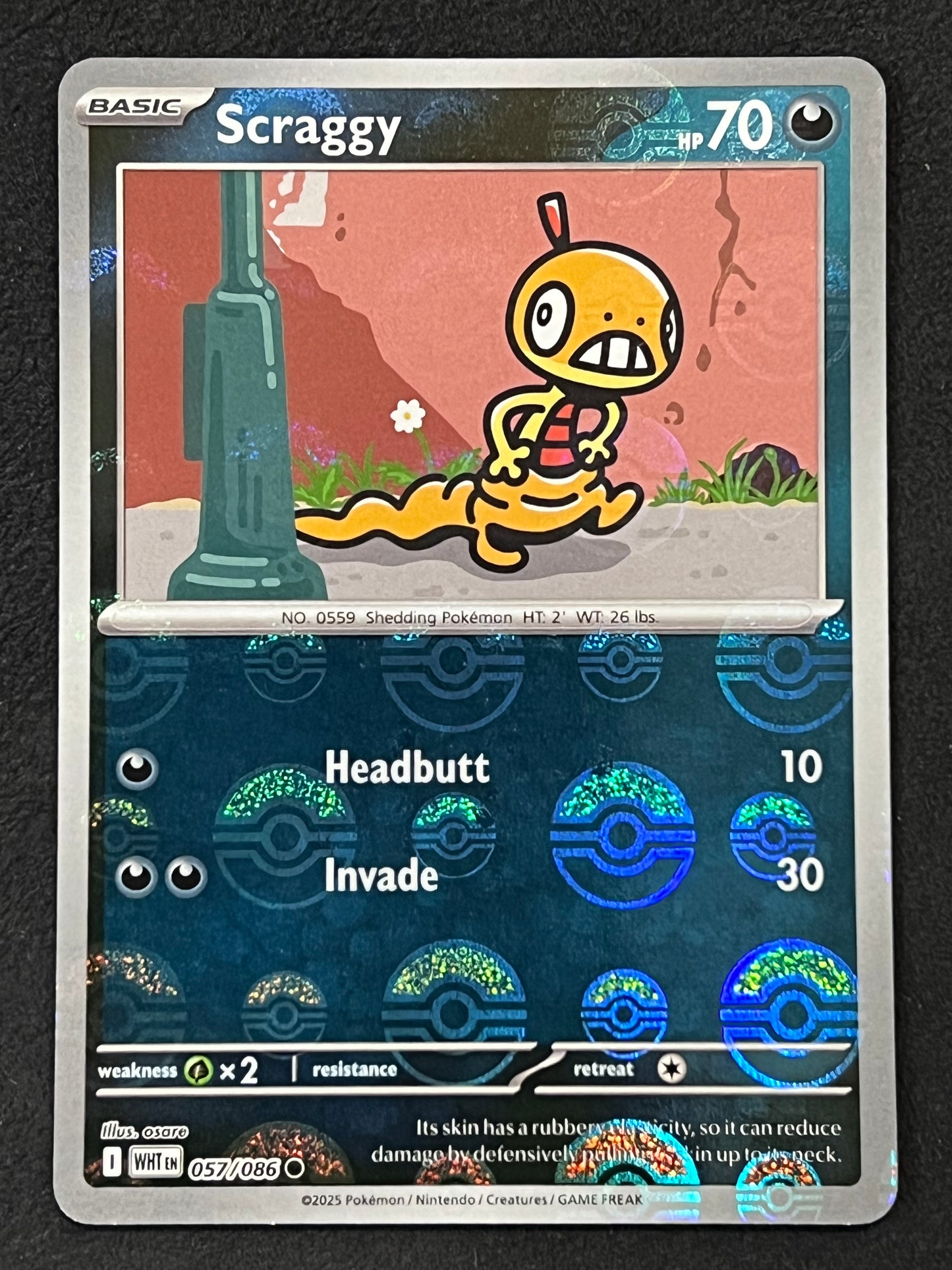 057/086 Scraggy - Pokémon White Flare Common Reverse POKEBALL