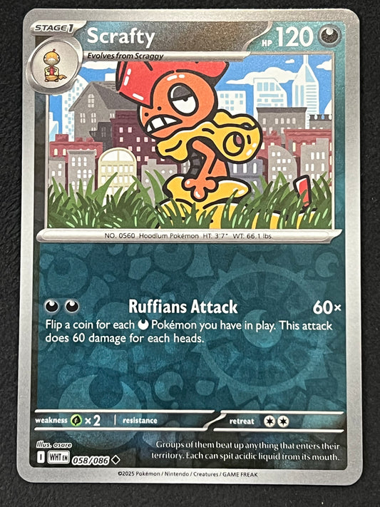 058/086 Scrafty - Pokémon White Flare Uncommon Reverse
