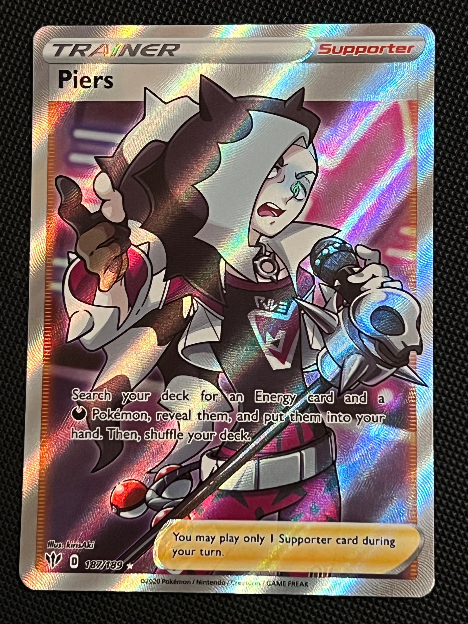 187/189 Piers - Pokmon Darkness Ablaze Full Art Jarvvos 187/189 Piers - Pokmon Darkness Ablaze Full Art Jarvvos
