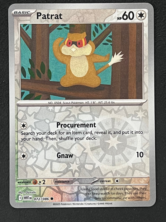 072/086 Patrat - Pokémon White Flare Common Reverse