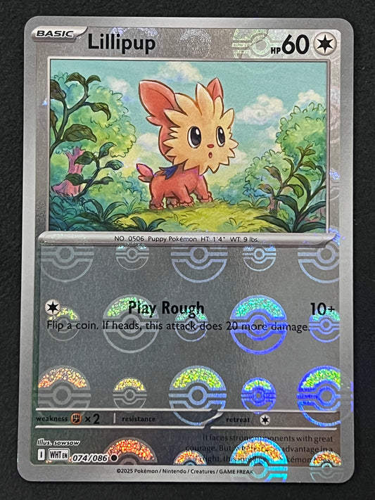 074/086 Lillipup - Pokémon White Flare Common Reverse POKEBALL
