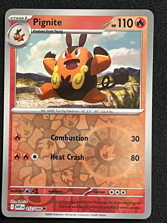 012/086 Pignite - Pokémon White Flare Common Reverse