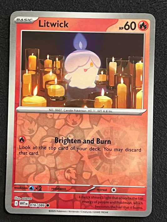 016/086 Litwick - Pokémon White Flare Common Reverse