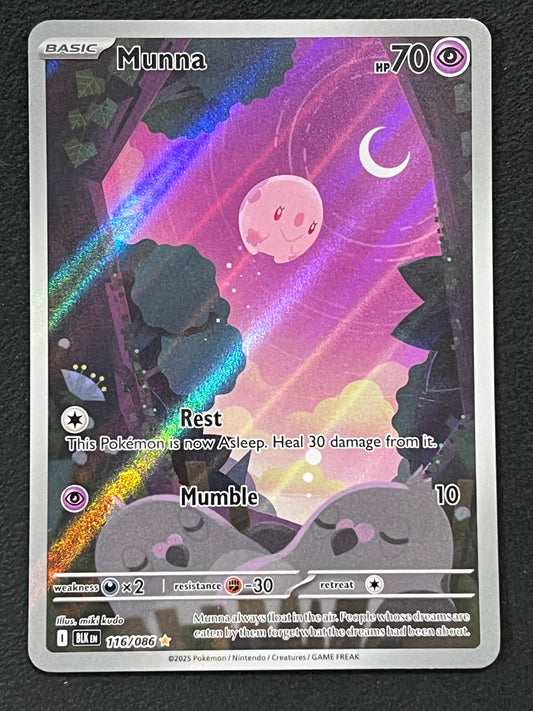 116/086 Munna - Pokémon Black Bolt Illustration Rare