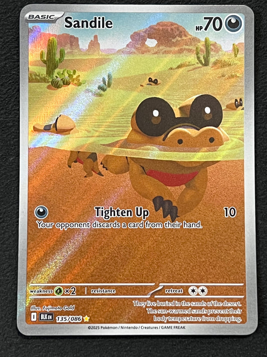 135/086 Sandile - Pokémon Black Bolt Illustration Rare