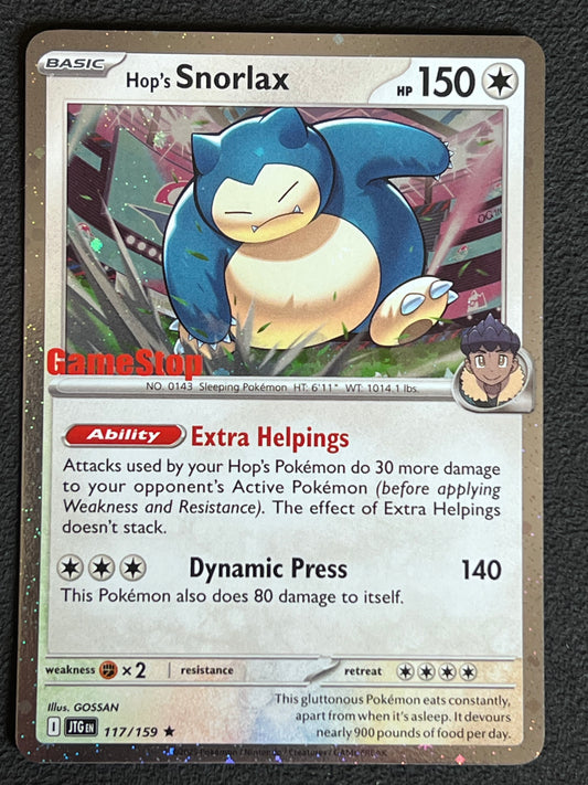 117/159 Hop’s Snorlax (STAMPED) - Pokémon Journey Together GameStop Promo