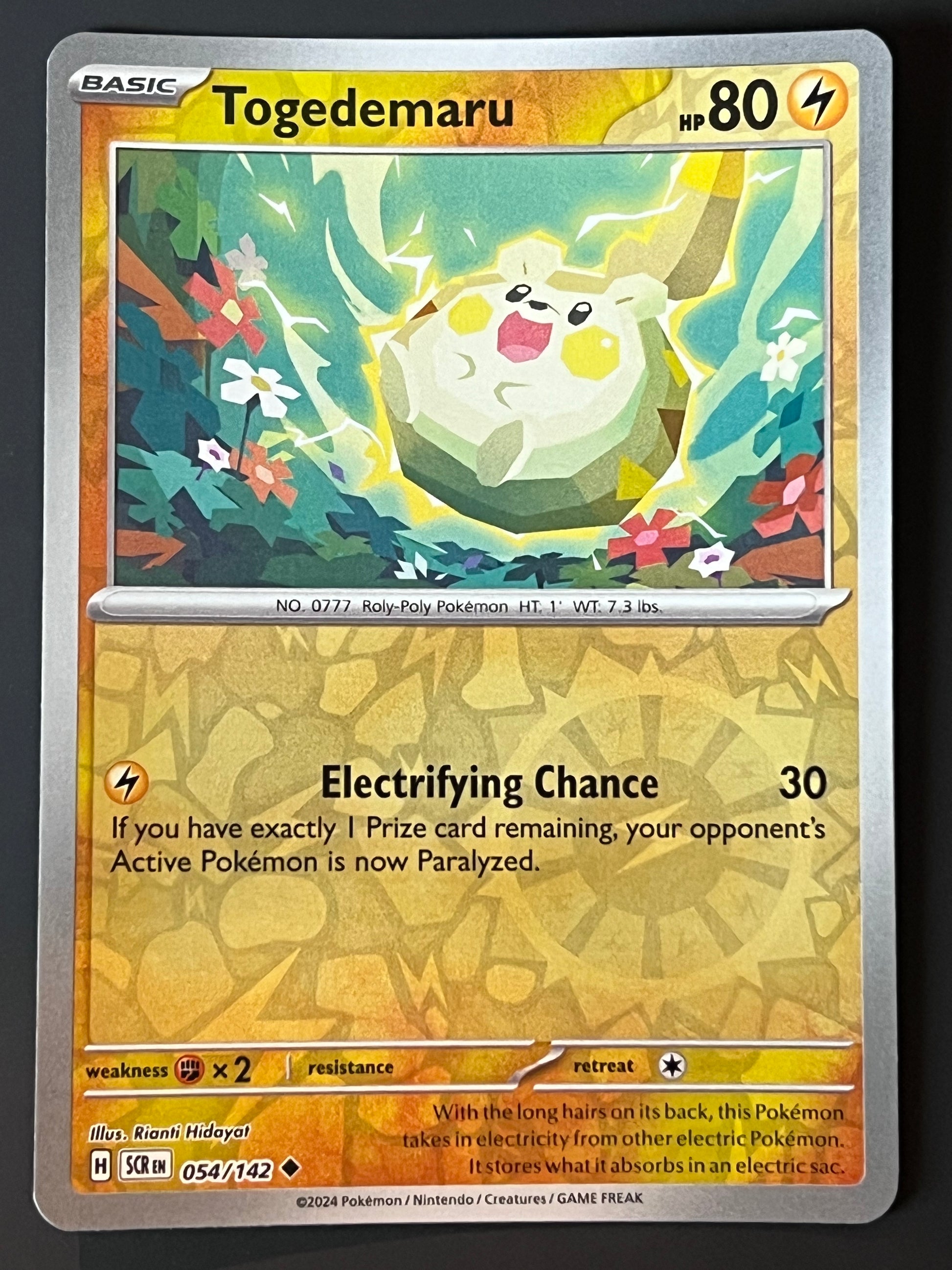 054/142 Togedemaru - Pokmon Stellar Crown Uncommon Reverse Jarvvos 054/142 Togedemaru - Pokmon Stellar Crown Uncommon Reverse Jarvvos