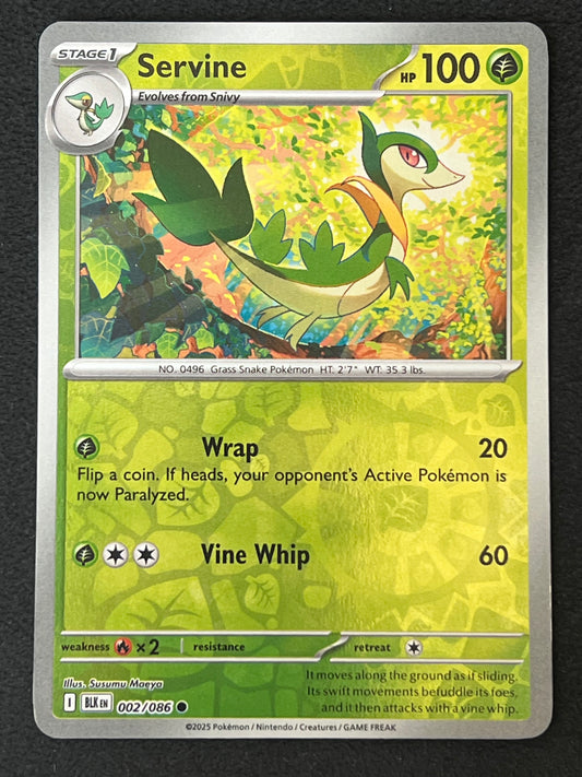 002/086 Servine - Pokémon Black Bolt Common Reverse