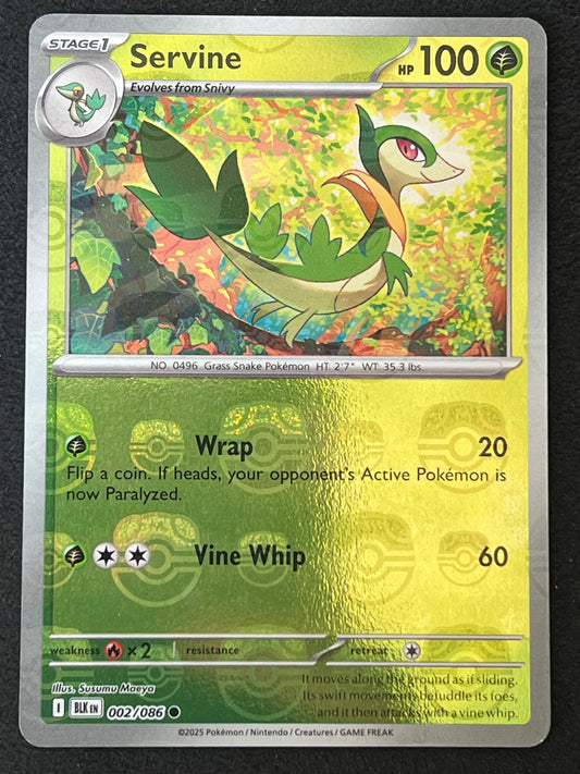 002/086 Servine - Pokémon Black Bolt Common Reverse MASTERBALL