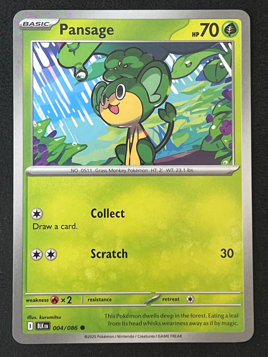 004/086 Pansage - Pokémon Black Bolt Common
