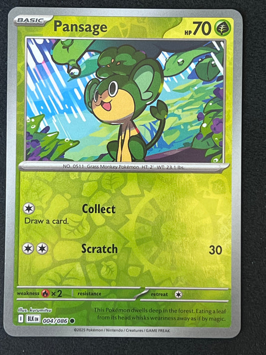 004/086 Pansage - Pokémon Black Bolt Common Reverse