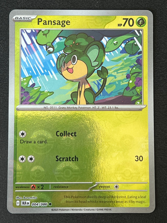004/086 Pansage - Pokémon Black Bolt Common Reverse POKEBALL