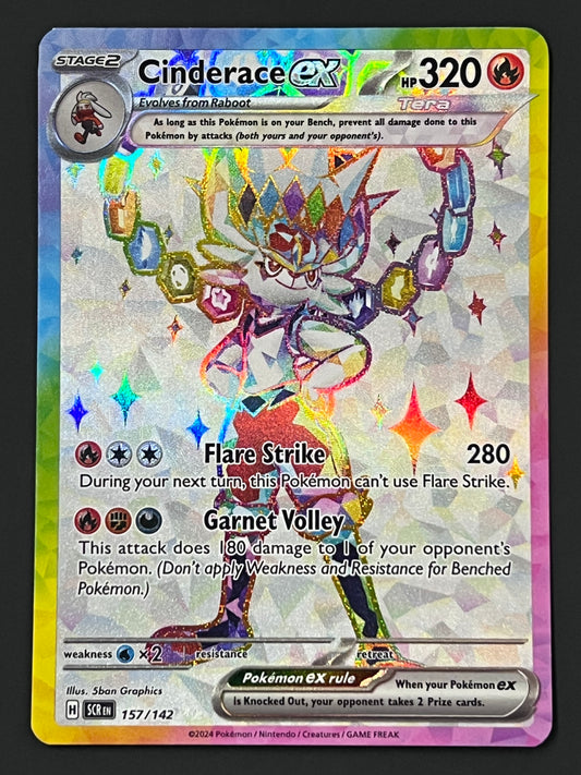 157/142 Cinderace Ex - Pokémon Stellar Crown Ultra Rare