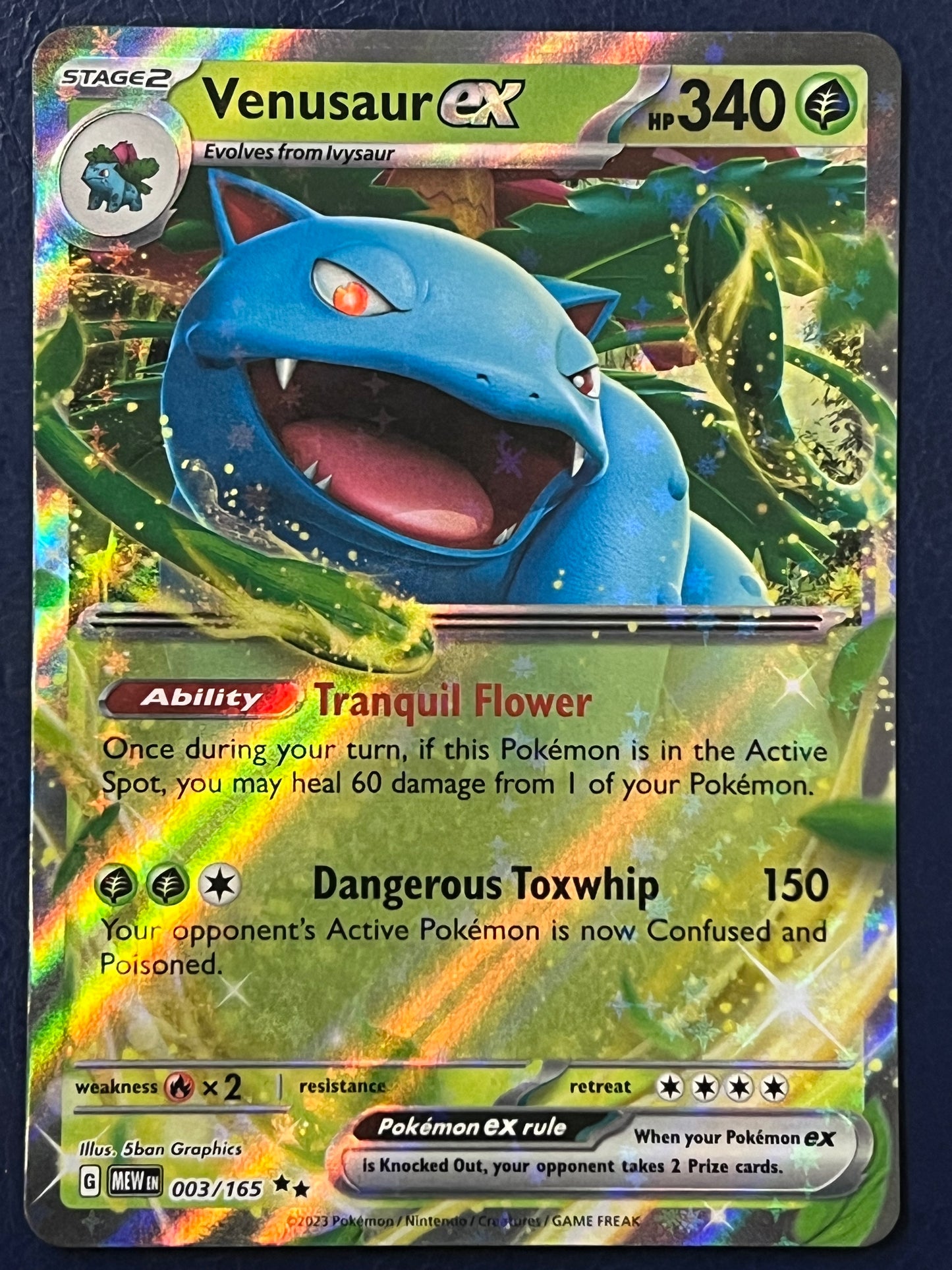 003/165 Venusaur Ex - Pokémon 151 Double Rare
