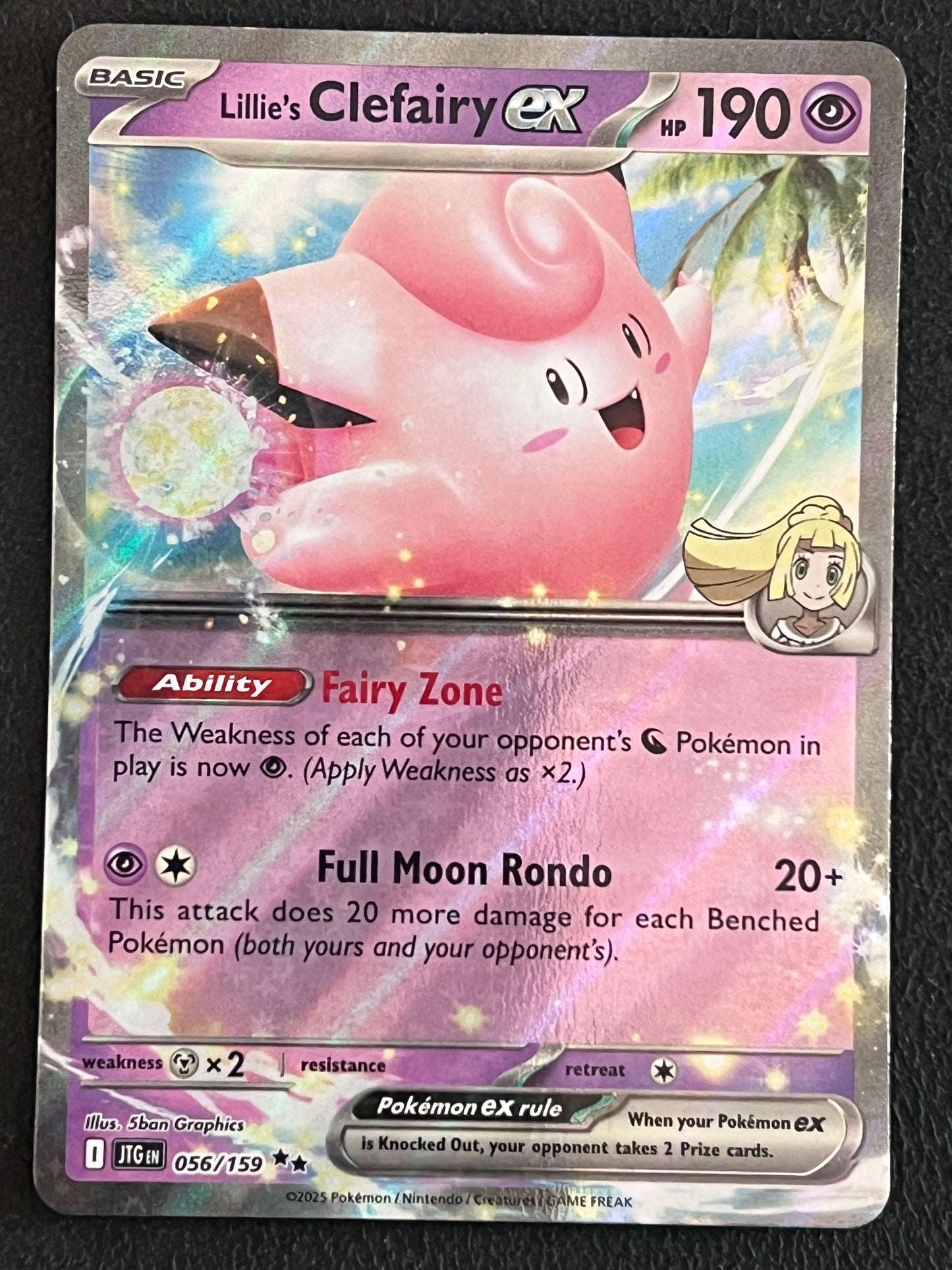 056/159 Lillie’s Clefairy Ex - Pokémon Journey Together Double Rare