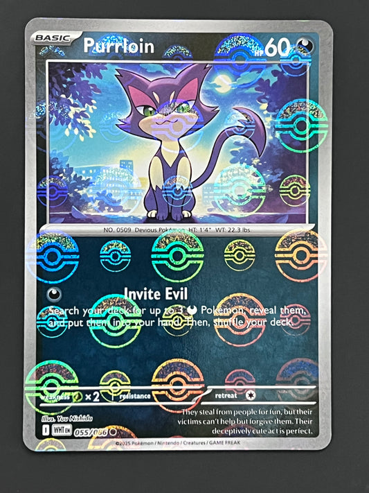 055/086 Purrloin - Pokémon White Flare Common Reverse POKEBALL